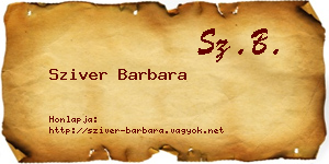 Sziver Barbara névjegykártya