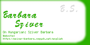 barbara sziver business card